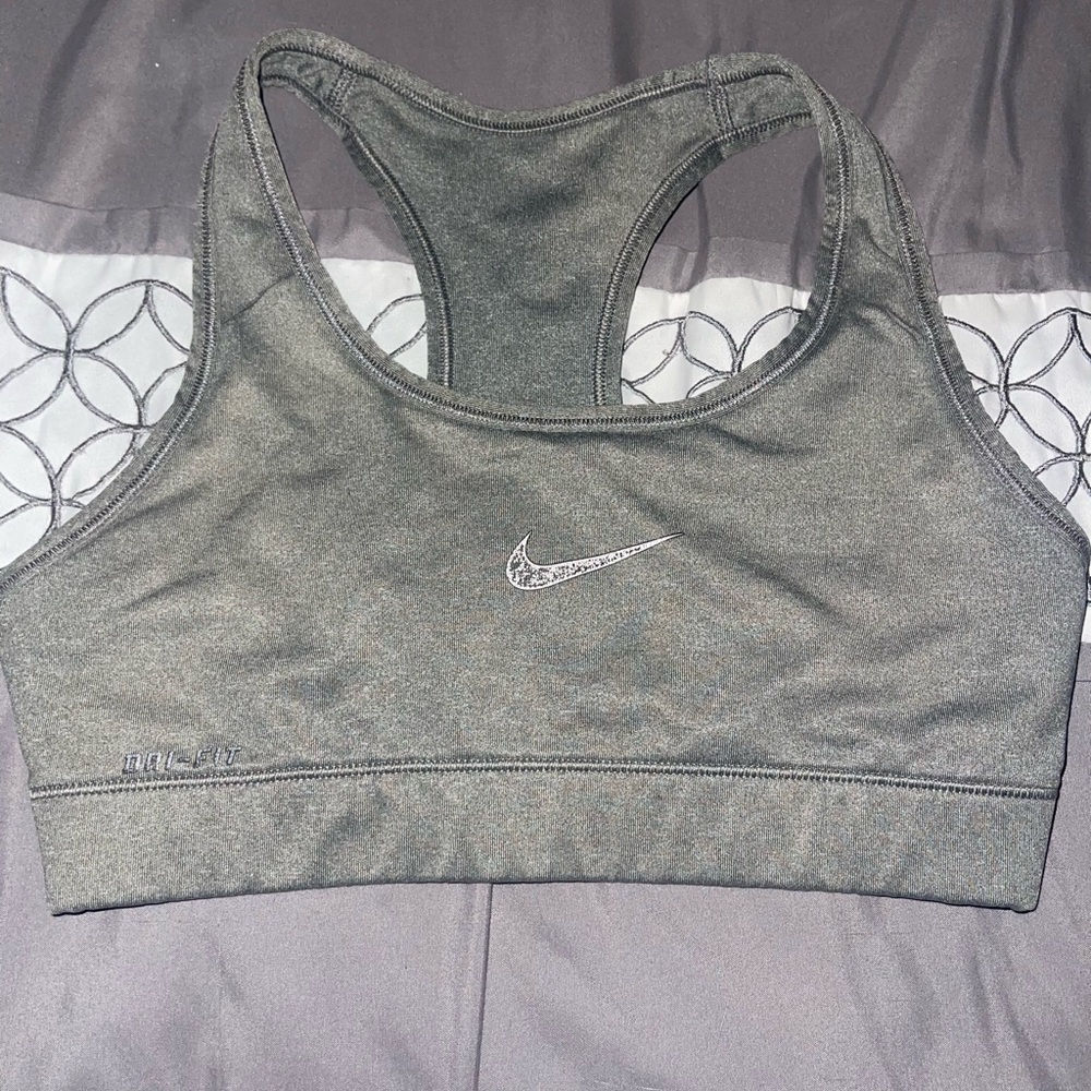Grey nike sports bra